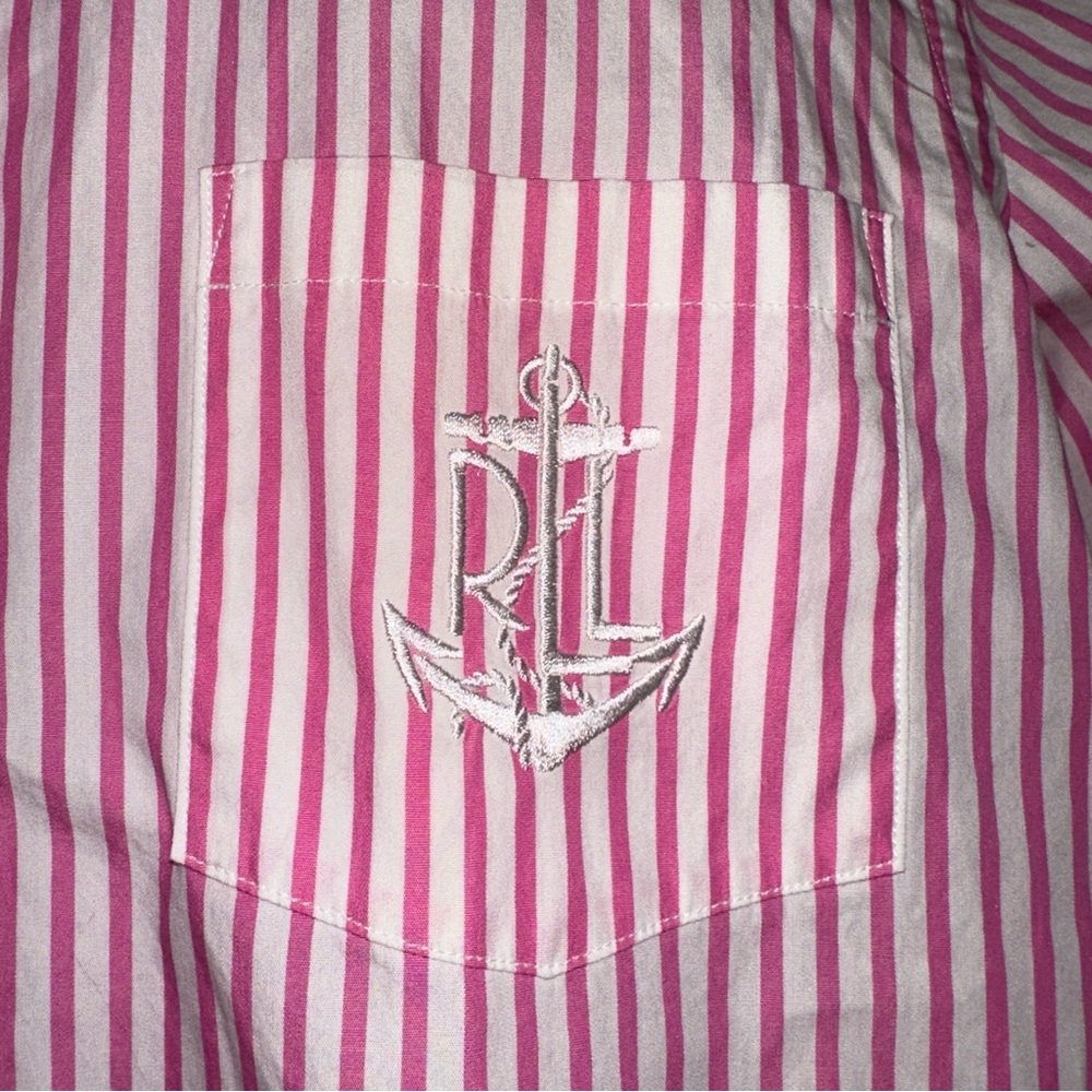 Lauren Ralph Lauren Pink Striped Shirt - Picture 3 of 4